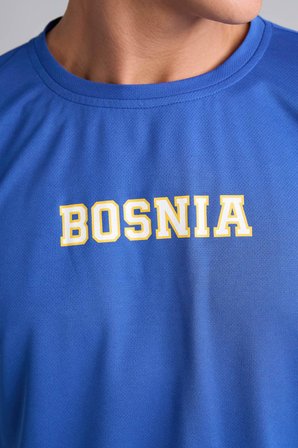 DeFacto Boxy Fıt Bisiklet Yaka Bosnia Baskılı Kısa Kollu Mavi Tişört I1070AX26HSBE333