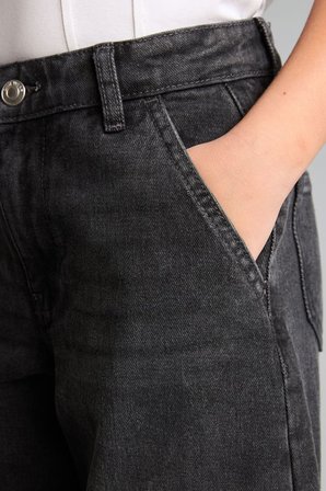 %100 Pamuk Baggy Fıt Jean Pantolon Kız Çocuk