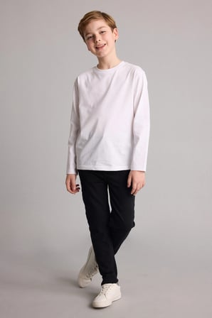 Defacto F0455A8NM28 Mavi Straight Fit Klasik Düz Kesim Jean Pantolon Erkek Çocuk