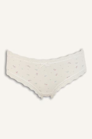 Dantel ve Fiyonk Detaylı Ribana 2'li Slip Külot