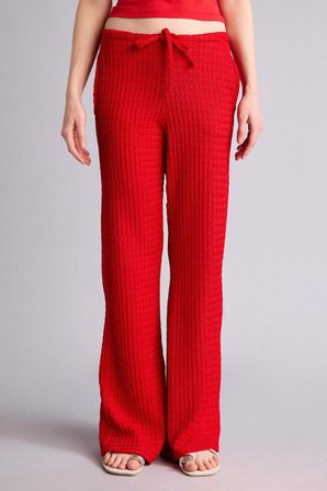 DeFacto Wıde Leg Cepli Normal Bel Standart Boy Bürümcük Pantolon F7659AX26SMRD51