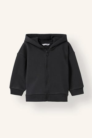 Kapüşonlu Fermuarlı Kalın Sweatshirt Kumaşı Basic Sweatshirt Hırka Erkek Bebek