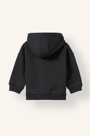 Kapüşonlu Fermuarlı Kalın Sweatshirt Kumaşı Basic Sweatshirt Hırka Erkek Bebek