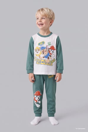 Paw Patrol 2'li Pijama Takımı Uzun Kollu Üst Alt Erkek Bebek