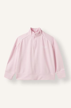 Oversıze Yarım Fermuarlı Modal Sweatshirt Kız Çocuk
