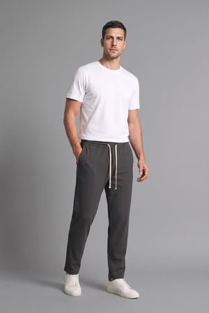 Regular Fit Beli Bağcıklı Düz Paça Cepli Eşofman Altı
