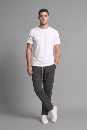 Regular Fit Beli Bağcıklı Düz Paça Cepli Eşofman Altı