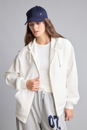 Relax Fıt Kapüşonlu Basıc Düz Kalın Sweatshirt Kumaşı Hırka