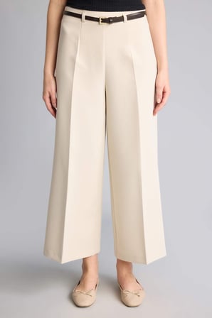 Culotte Yüksek Bel Düz Paça Pantolon
