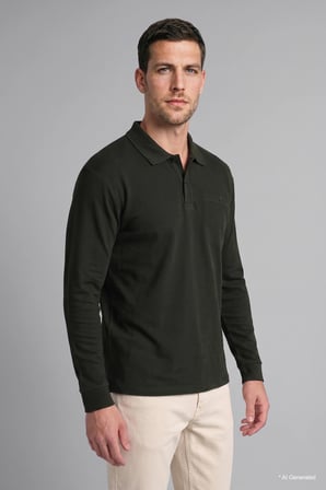 Regular Fit Düğmeli Polo Yaka Basic Sweatshirt