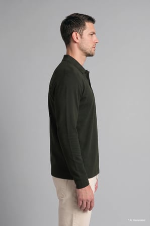 Regular Fit Düğmeli Polo Yaka Basic Sweatshirt