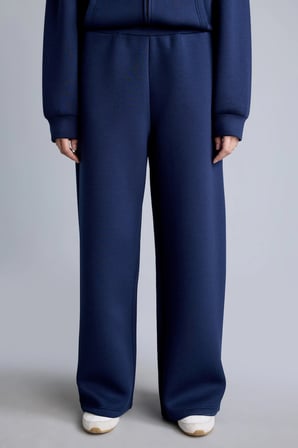 Relaxed Fit Düz Dalgıç Kumaş Geniş Paça Eşofman Altı