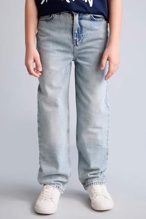 DeFacto Loose Fıt Düz Paça Açık Mavi Jean Pantolon Erkek Çocuk H2152A826AUNM39