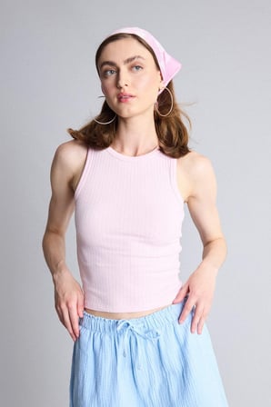 defacto slım fıt halter yaka fitilli açık pembe atlet a8859ax26smpn343
