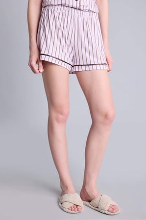 DeFacto Ultra Yumuşak Regular Fıt Kısa Kollu 2'li Softshell Açık Leylak Pijama Takımı H5043AX26AUPR336