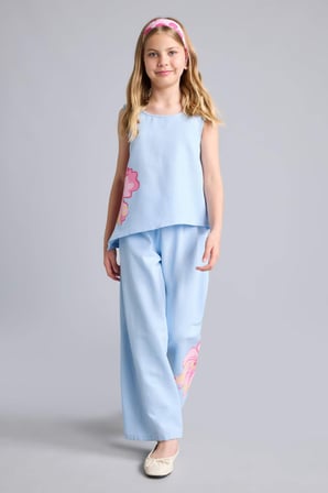 Wıde Leg Geniş Paça Pantolon Kız Çocuk