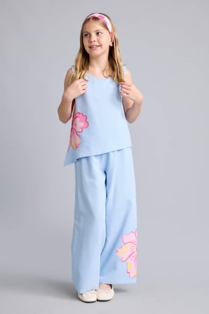 Wıde Leg Geniş Paça Pantolon Kız Çocuk