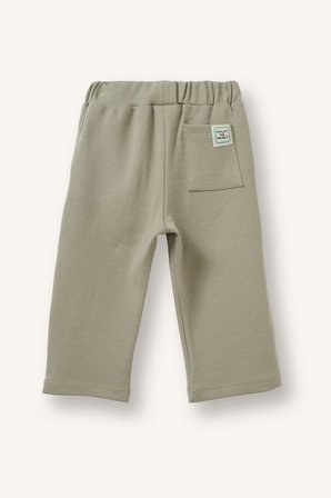 Regular Fit Beli Lastikli Cepli Düz Paça Penye Pantolon Erkek Bebek