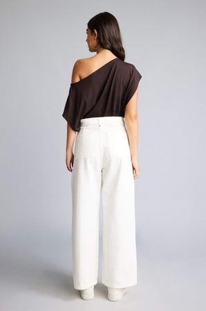 Wıde Leg Cepli Yüksek Bel Gabardin Pantolon