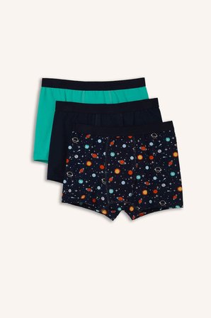 DeFacto Desenli 3'lü Boxer Set Erkek Çocuk E3367A826HSNV135