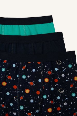 DeFacto Desenli 3'lü Boxer Set Erkek Çocuk E3367A826HSNV135