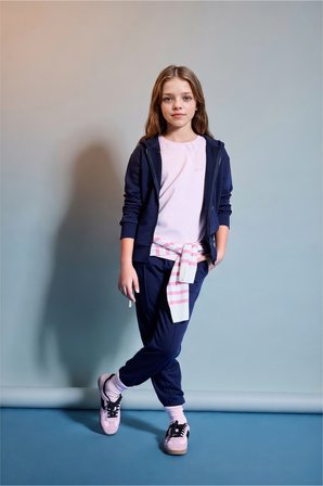 DeFacto Fermuarlı Kanguru Cepli Kapüşonlu Basic Sweatshirt Hırka Kız Çocuk C8110A826AUNV241