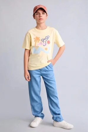 DeFacto Baggy Fit Jean Pantolon Erkek Çocuk H5579A826SMNM39