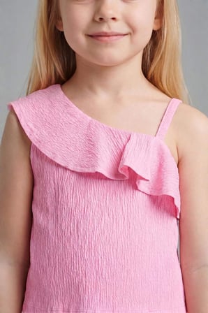 DeFacto Kırışık Dokulu Kumaş 2'li Pembe Takım Kız Bebek I0050A526HSPN649