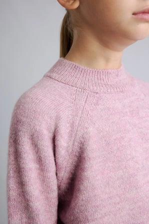 Reglan Kol Bisiklet Yaka Triko Basic Kazak Kız Çocuk