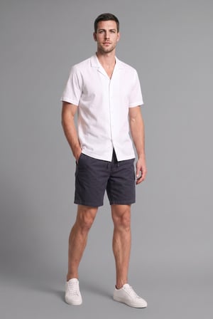 DeFacto %100 Pamuk Regular Fit Resort Yaka Modal Kısa Kollu Gömlek H3899AX26AUER105