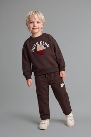 DeFacto %100 Pamuk Oversize Ayıcık Aplikeli Sweatshirt Erkek Bebek I3805A526WNBN267