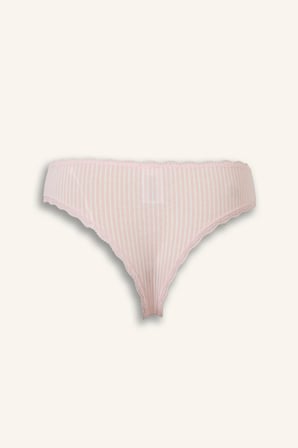 Çizgili Fiyonk ve Dantel Detaylı 2'li Slip Külot