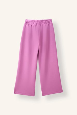 Önü Dikiş Detaylı Beli Lastikli Wide Leg Modal Eşofman Altı Kız Çocuk