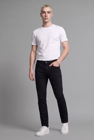 DeFacto Pedro Slim Fit Dar Kalıp Normal Bel Dar Paça Siyah Jean Pantolon R8788AZ26AUNM40