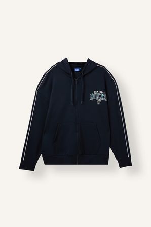 DeFacto NBA Mılwaukee Bucks Oversıze Kapüşonlu Cepli Fermuarlı Sweatshirt Hırka H7762AX26AUNV253