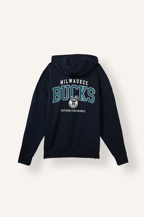 DeFacto NBA Mılwaukee Bucks Oversıze Kapüşonlu Cepli Fermuarlı Sweatshirt Hırka H7762AX26AUNV253