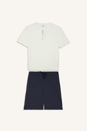 DeFacto %100 Pamuk New Regular Fıt 2'li Şortlu Pijama Takımı H8680AX26SMWT34
