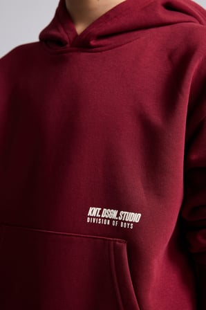 Regular Fit Kapüşonlu Baskılı Kanguru Cepli Kalın Kumaş Sweatshirt Erkek Çocuk