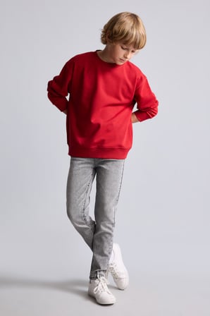DeFacto Slim Fit Düz Paça Yıkamalı Jean Pantolon Erkek Çocuk C3683A826AUNM55