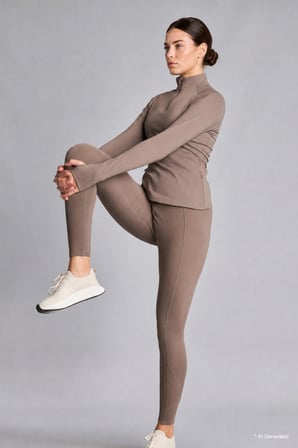 Esnek Kumaş Warmtech Standart Fit Dik Yaka Fermuarlı İçi Yumuşak Tüylü Sporcu Uzun Kollu Tişört