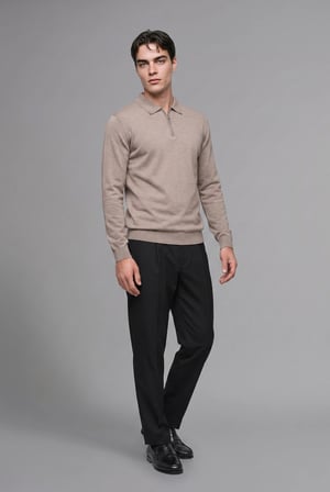 Standart Fıt Polo Yaka Triko Kazak