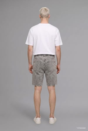 Relax Fit Elastik Belli Jean Bermuda Şort
