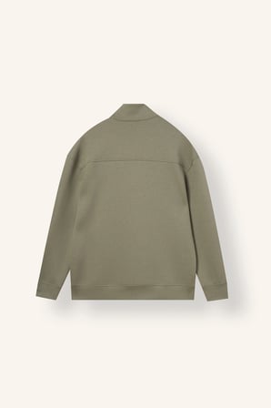 Boxy Fıt Dik Yaka Skuba Kumaş Uzun Kollu Basic Sweatshirt