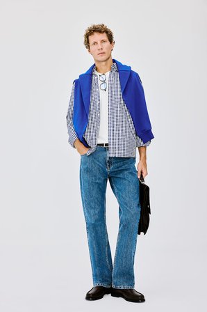 DeFacto Regular Fit Klasik Yaka Kareli Poplin Uzun Kollu Gömlek H4805AX26AUIN59