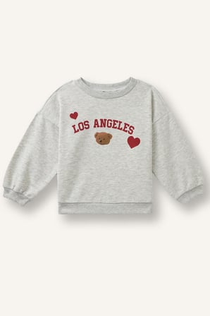 DeFacto Regular Fit Bisiklet Yaka Baskılı Kalın Sweatshirt Kız Bebek I1707A526AUGR421
