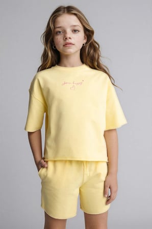 Sweatshirt Kumaşı 2'li Takım Kız Çocuk