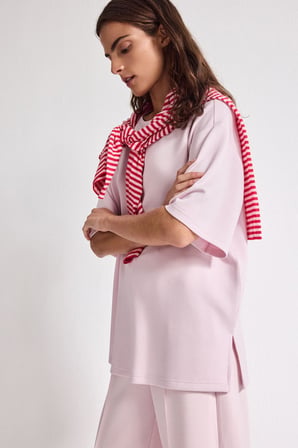 DeFacto Oversize Düşük Omuzlu Bisiklet Yaka Kısa Kollu Basic Tişört I7541AX26AUPN638