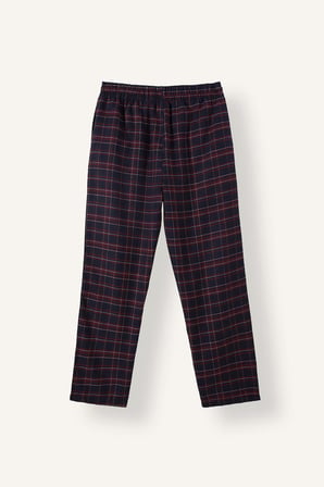 New Regular Fit Ekose Desenli Cepli Uzun Boy Flanel Pijama Altı