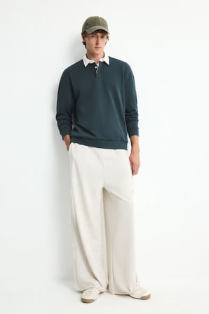 Boxy Fıt Polo Yaka Sweatshirt