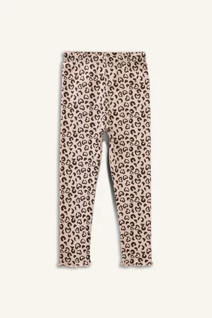 DeFacto Leopar Desenli Fitilli Kaşkorse 2'li Tayt Kız Bebek H3004A526SPER105
